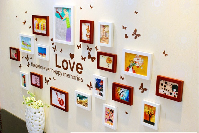 khung hình treo tường gỗ thông